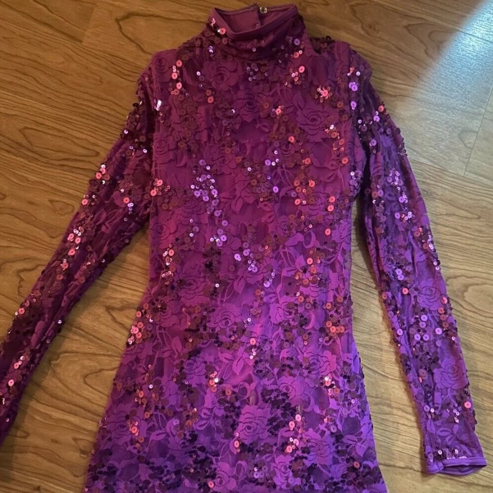 Balera Purple Sequin Performance Dress